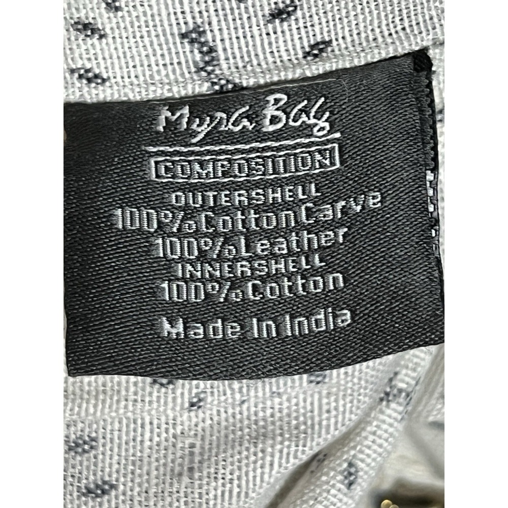 Myra Mixed Media Large Tote Canvas & Leather Cowhide Crossbody Boho Work Bag - Picture 12 of 16
